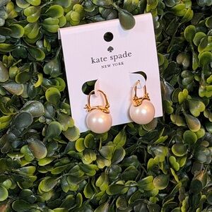 Kate Spade Gold and Cream Pearl Earrings